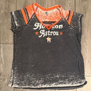 New Era Houston Astros Women's Tee - Orange and Black